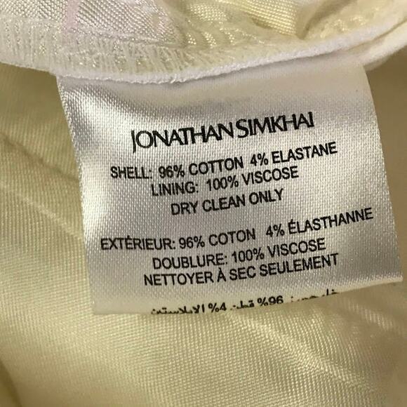 Jonathan Simkhai Jesslyn Pants 2 High Rise Straight Pockets Cotton Blend NWT - Picture 7 of 7